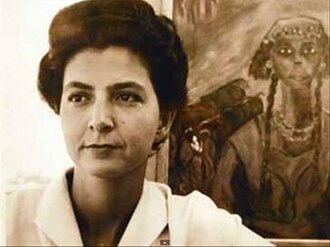 Inji Aflatoun, Egyptian communist artist who painted revolutionary Egypt and was imprisoned by Nasser from 1959 to 1963, producing canvases that documented political imprisonment and revolutionary commitment.