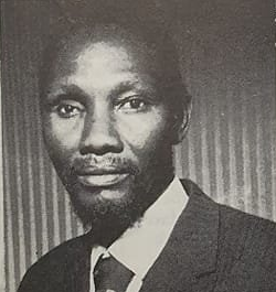 Motsamai Mpho, Botswana independence activist and founder of the Independence Freedom Party, photographed during his years of political work in Botswana's nationalist movement. Mpho was a Pan-Africanist politician who challenged both British colonial administration and the post-independence political consensus with his more radical African nationalist vision.