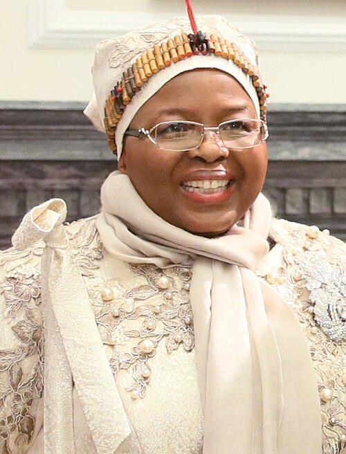 Ntombi Thwala, Queen Mother and former Queen Regent of Eswatini, photographed in her role as a senior figure in Swazi traditional governance. Thwala served as Queen Regent from 1983 to 1986 following the death of King Sobhuza II, guiding the kingdom through its contested succession before her son Mswati III was installed as king.