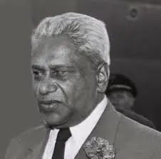 Sir Seewoosagur Ramgoolam, doctor, founder of the Mauritius Labour Party, architect of Mauritian independence, and first Prime Minister of Mauritius from 1968 — the Father of the Nation of one of the world's most ethnically and culturally diverse island states.