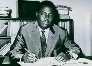 Joseph Sarwuan Tarka, Tiv political leader and Middle Belt champion, photographed during his decades of political activity in Nigerian federal politics. Tarka founded the United Middle Belt Congress, repeatedly won his Benue constituency against NPC opposition, served as a federal minister, and was the most consistent and articulate voice for the Middle Belt's right to political self-determination within the Nigerian federation.