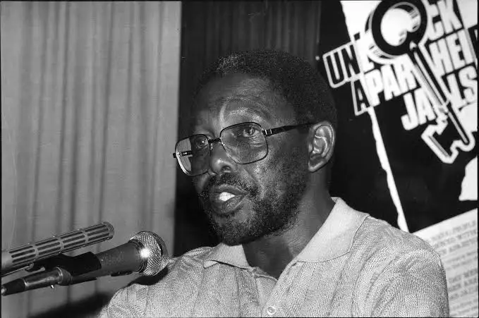 Curnick Ndlovu, ANC organiser in Natal and Robben Island prisoner, photographed after his release. Ndlovu built the grassroots ANC structures in Durban's townships through the 1950s and served a lengthy prison sentence on Robben Island for his involvement in the liberation struggle.