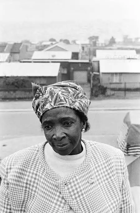 Emma Mashinini, SACTU organiser, trade union founder, and TRC commissioner, photographed during her years of labour movement leadership. Mashinini founded major South African commercial workers unions, survived six months in solitary confinement, and wrote one of the liberation struggle's most important personal accounts.