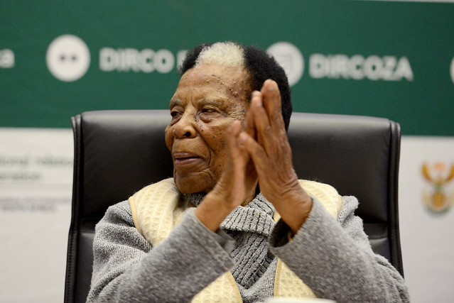 Gertrude Shope, President of the ANC Women's League in exile from 1981 to 1990, photographed during her years of liberation movement work abroad. Shope led the Women's League through its most significant period of development in exile and worked to ensure that women's rights remained central to the ANC's programme.