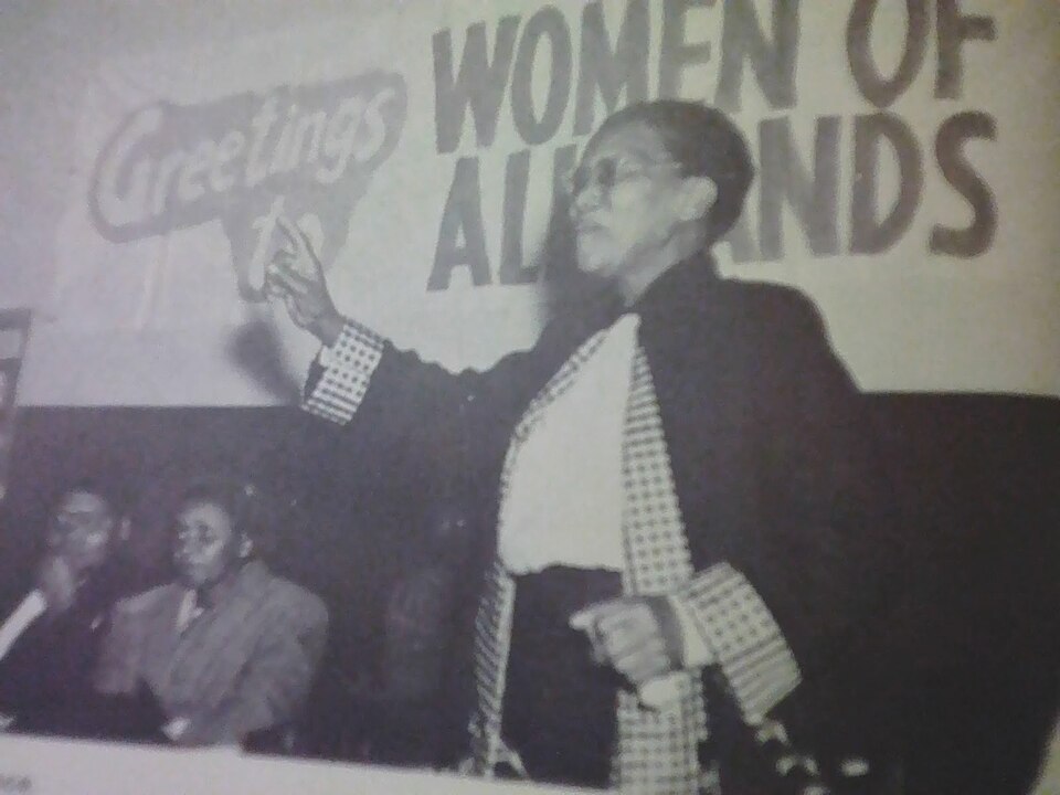 Ida Mntwana, South African trade unionist, president of the ANC Women's League, co-founder of the Federation of South African Women, and one of the principal organisers of the 1950s women's resistance to the pass laws in the Transvaal.
