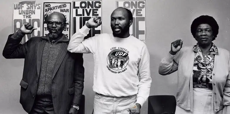 Murphy Morobe, UDF publicity secretary, Mass Democratic Movement leader, Soweto activist shaped by the 1976 uprising, and one of the principal public voices of internal resistance during South Africa's states of emergency.