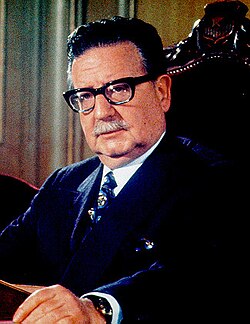 Salvador Allende, Chile's democratically elected socialist president who pursued a constitutional road to socialism until Pinochet's CIA-backed coup on 11 September 1973, dying in La Moneda Palace rather than surrender.