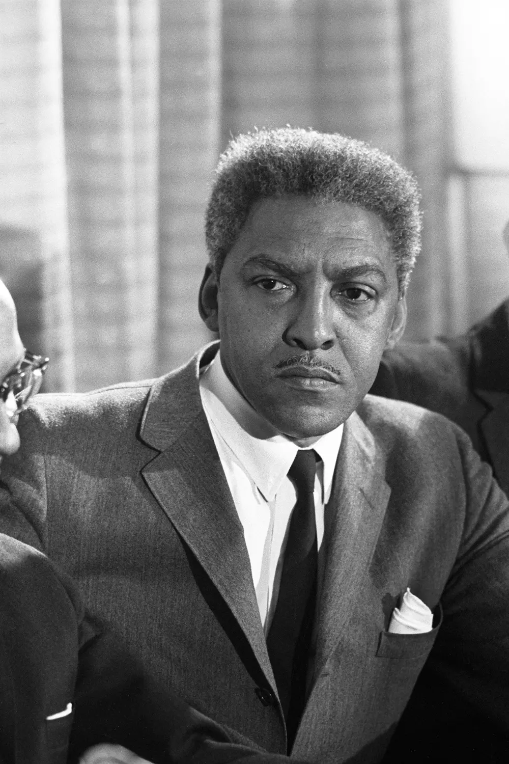 Bayard Rustin, chief organiser of the 1963 March on Washington, nonviolence theorist, and the civil rights movement's most consequential behind-the-scenes strategist — marginalised within the movement he had helped to build because he was openly gay.