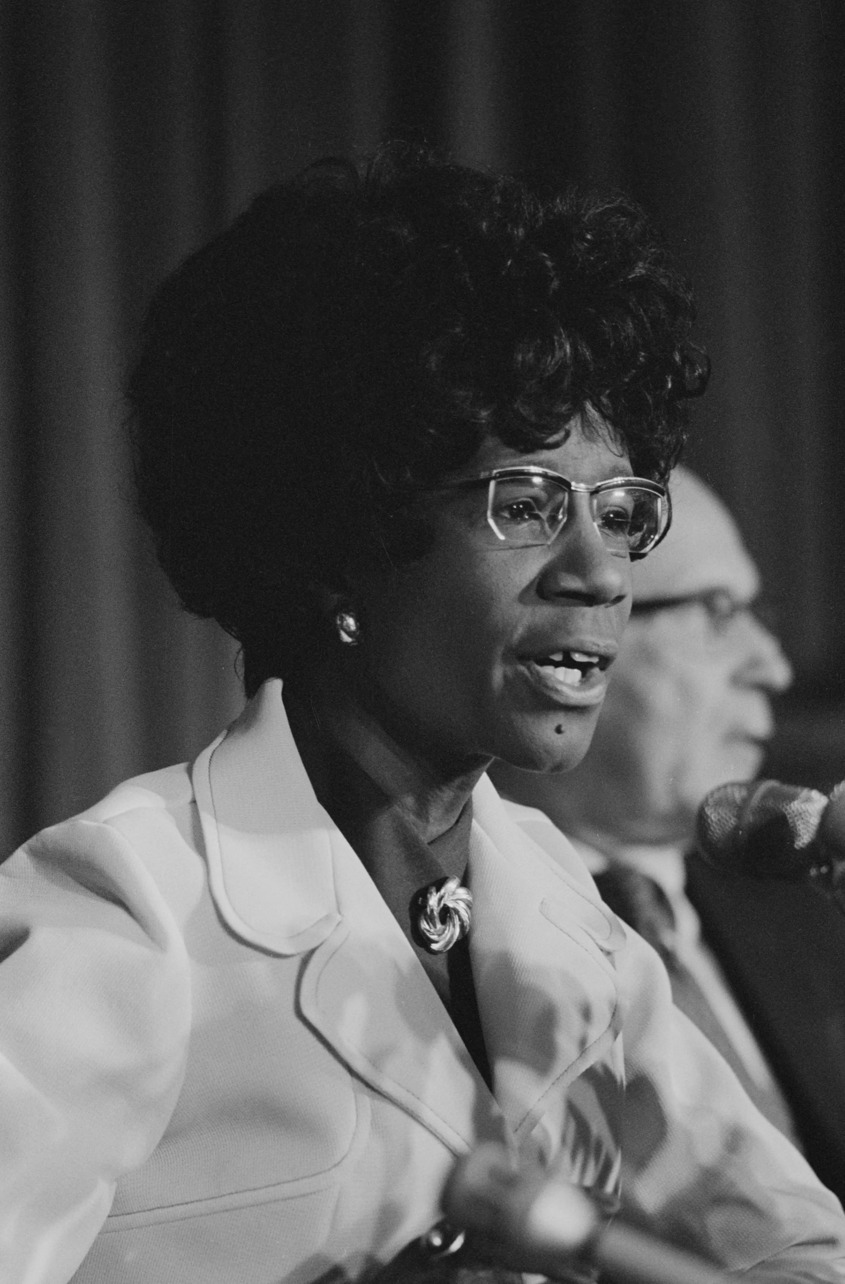 Shirley Chisholm, first Black woman elected to Congress and first Black major-party presidential candidate, who ran in 1972 'unbought and unbossed' and whose campaign opened the door that Barack Obama and Kamala Harris later walked through.