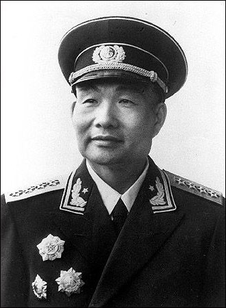 Xiao Jinguang, founding commander of the People's Liberation Army Navy and the only Fleet Admiral in PLA Navy history, photographed in naval dress uniform
