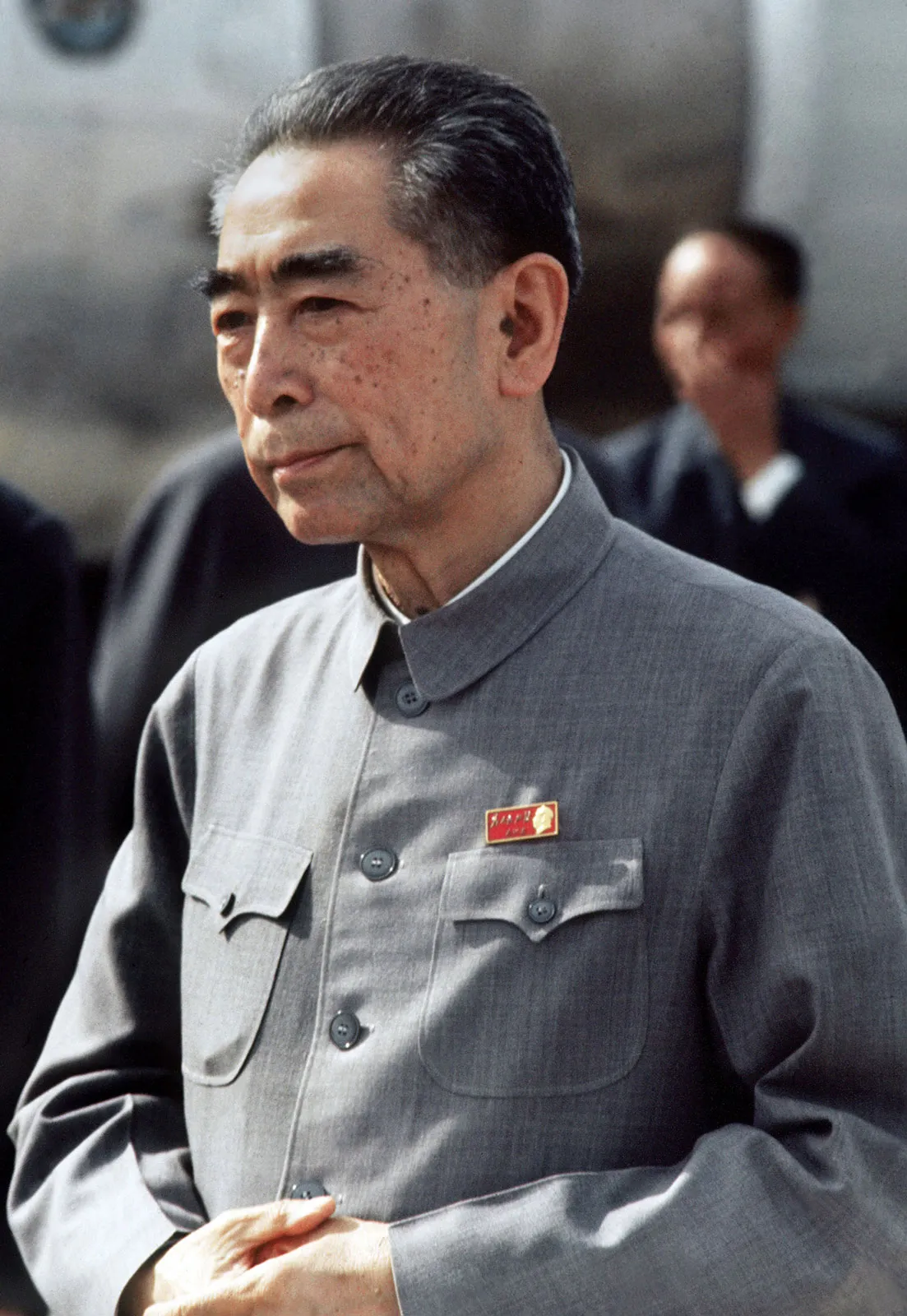 Zhou Enlai, first Premier of the People's Republic of China, photographed in formal attire. Served as Premier 1949–1976.