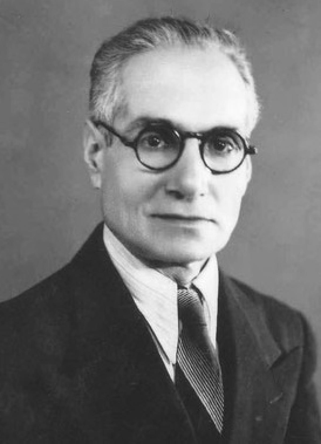 Ahmad Kasravi, Iranian historian, jurist and reformer, photographed in formal dress. Kasravi was assassinated in a Tehran courthouse in 1946 for his relentless critique of clerical authority and religious superstition.