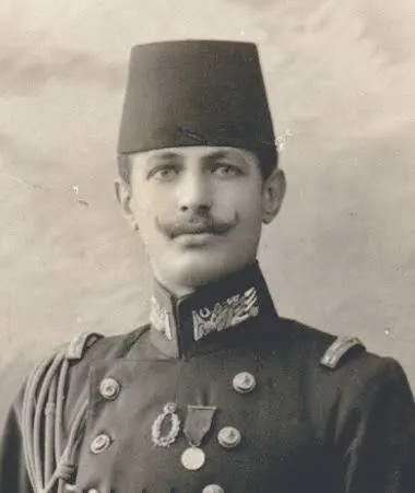 Yusuf al-Azmeh, Syrian War Minister and commander at the Battle of Maysalun, photographed in military uniform. Al-Azmeh led the Syrian Arab Army against the French forces at Maysalun on 24 July 1920 and died in battle, becoming Syria's most revered national martyr.