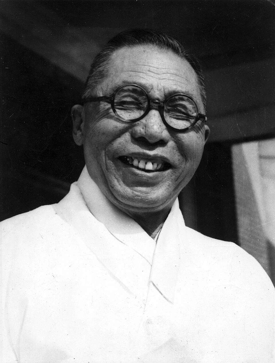 Kim Ku, president of the Korean Provisional Government and independence movement leader, photographed in Shanghai. Kim Ku led the Korean Patriotic Corps and presided over the Provisional Government through its most difficult years, before being assassinated in 1949 while campaigning for Korean unification.