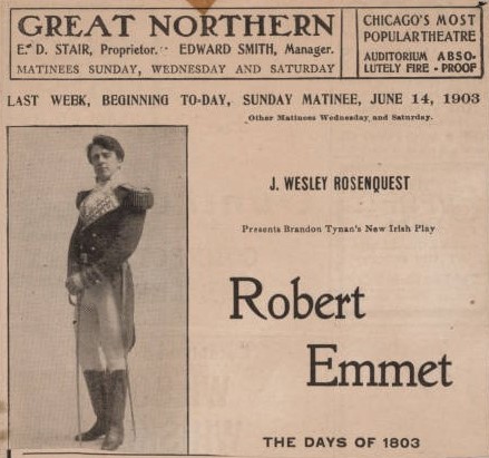 Robert Emmet, United Irishman and leader of the 1803 rebellion, who was hanged and beheaded on Thomas Street, Dublin on 20 September 1803